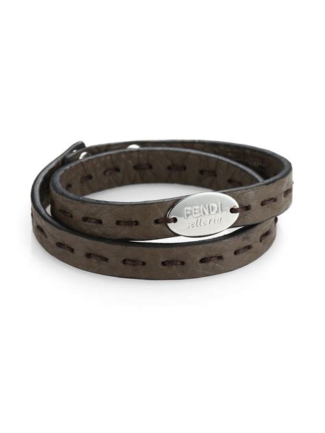 fendi men's leather bracelet|genuine fendi bracelet.